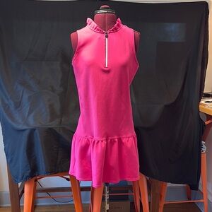 Pink Sleeveless Ruffle Golf Dress